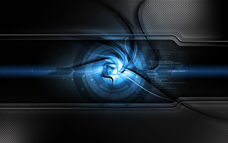 Blue Digital Vortex — Black
