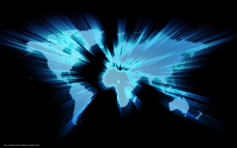 blue digital world map
