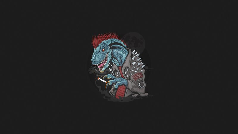 Blue Dinosaur Punk