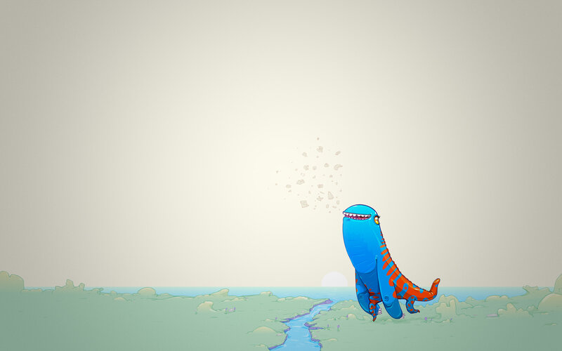 blue dinosaur walking