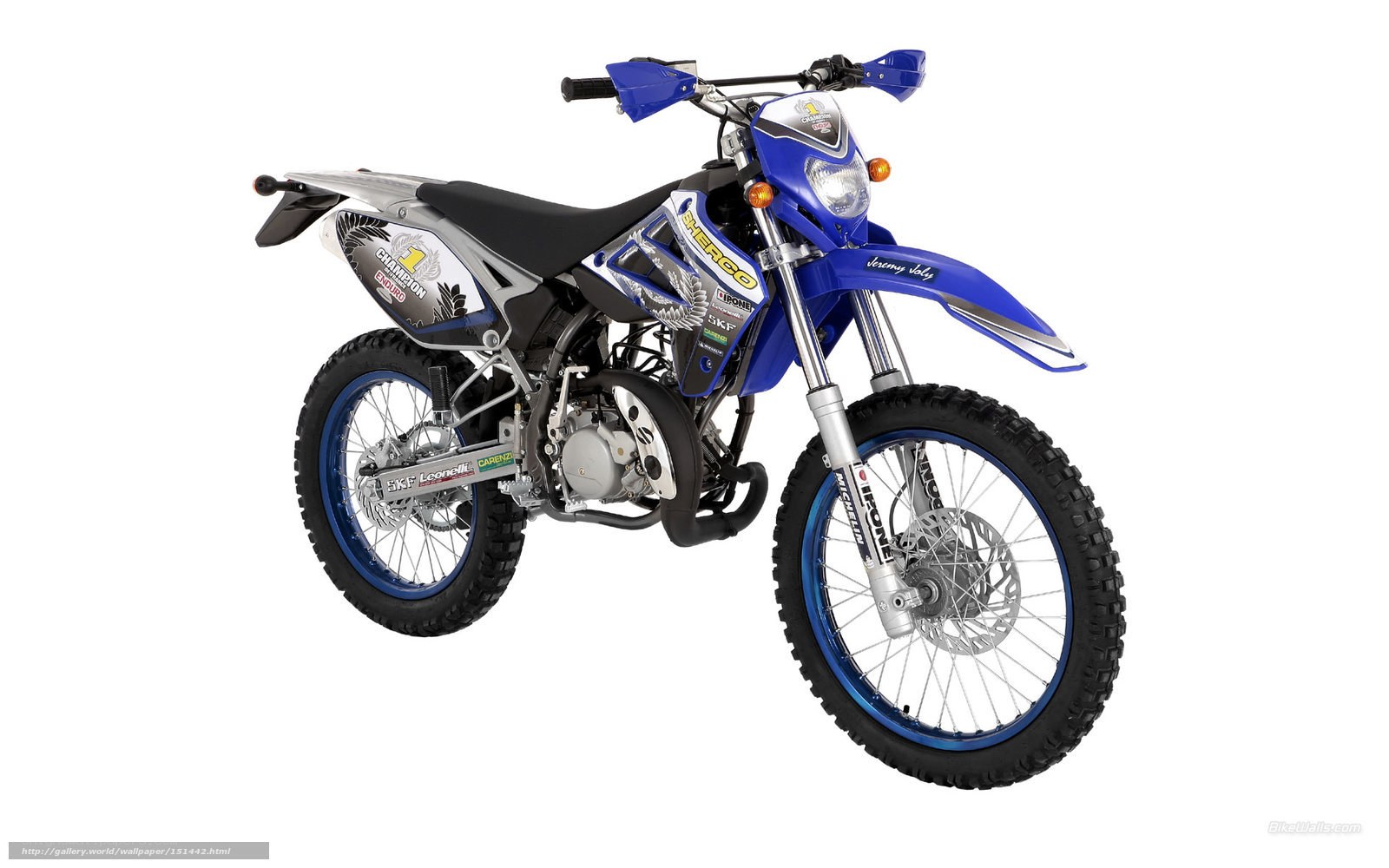 blue dirt bike motorcycle