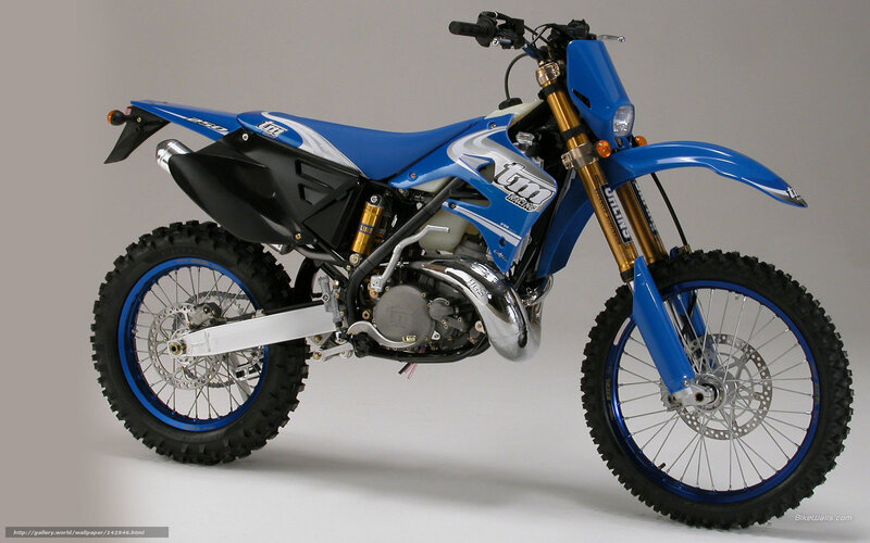Blue Dirt Bike — Neutral, Photograph, Motorcycle, Handlebars, Exhaust