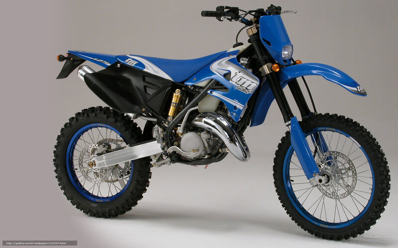 Blue Dirt Bike — Neutral, Photograph, Motorcycle, Tires