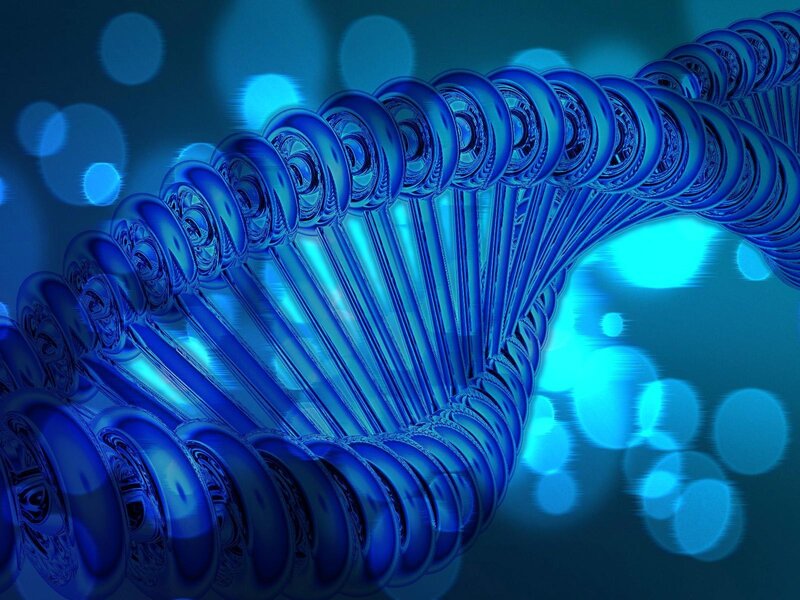 Blue DNA double helix