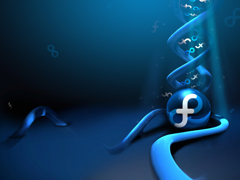 Blue DNA helix with Firefox logo