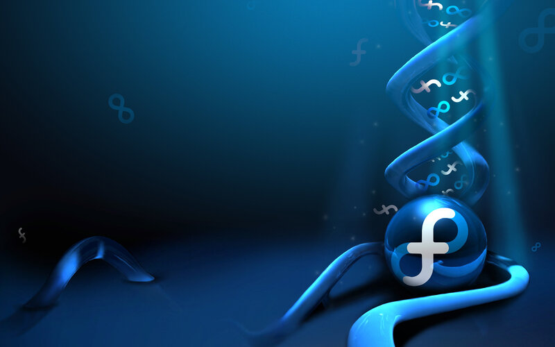 Blue DNA Helix with Symbols