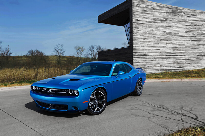 Blue Dodge Challenger — Dramatic, Afternoon, Photograph, Car