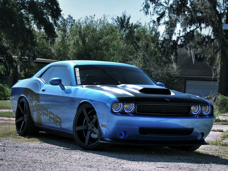 Blue Dodge Challenger — Dramatic, Afternoon, Photograph