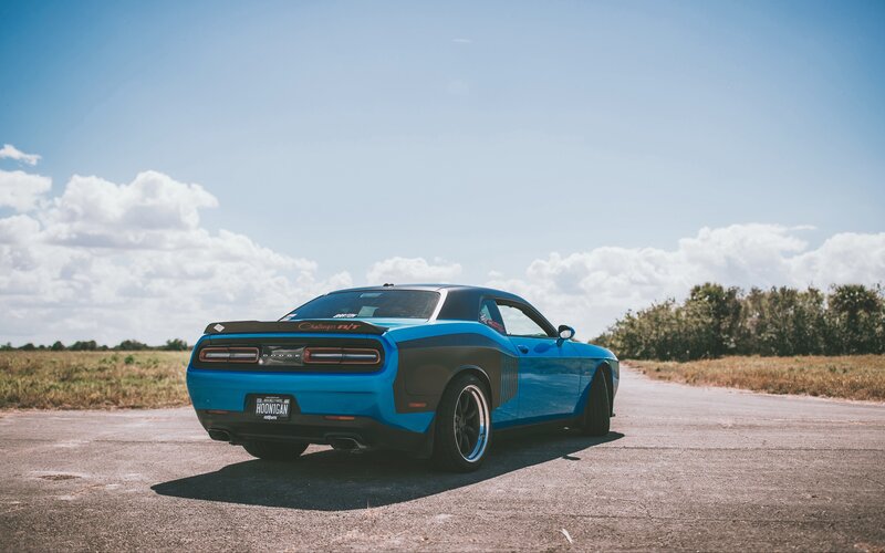 Blue Dodge Challenger — Serene, Afternoon