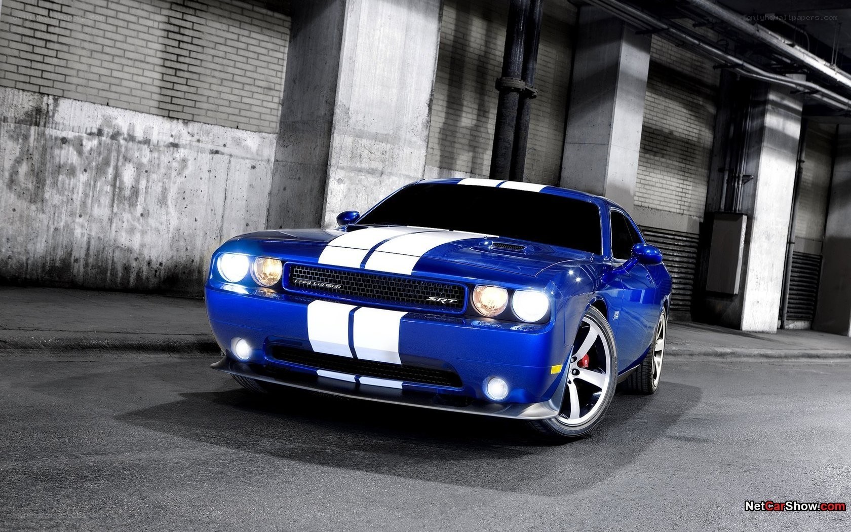 Blue Dodge Challenger SRT