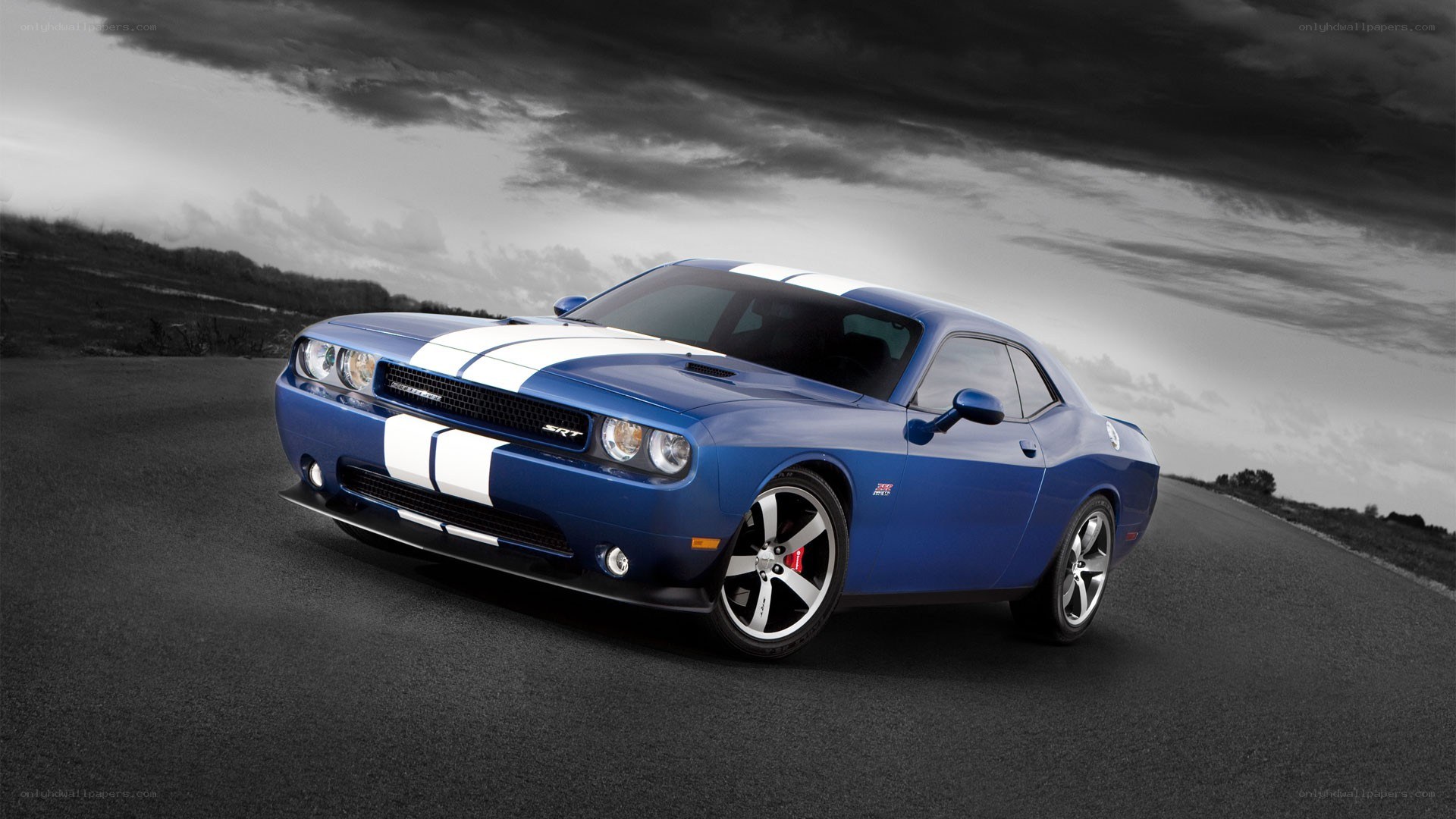 Blue Dodge Challenger SRT