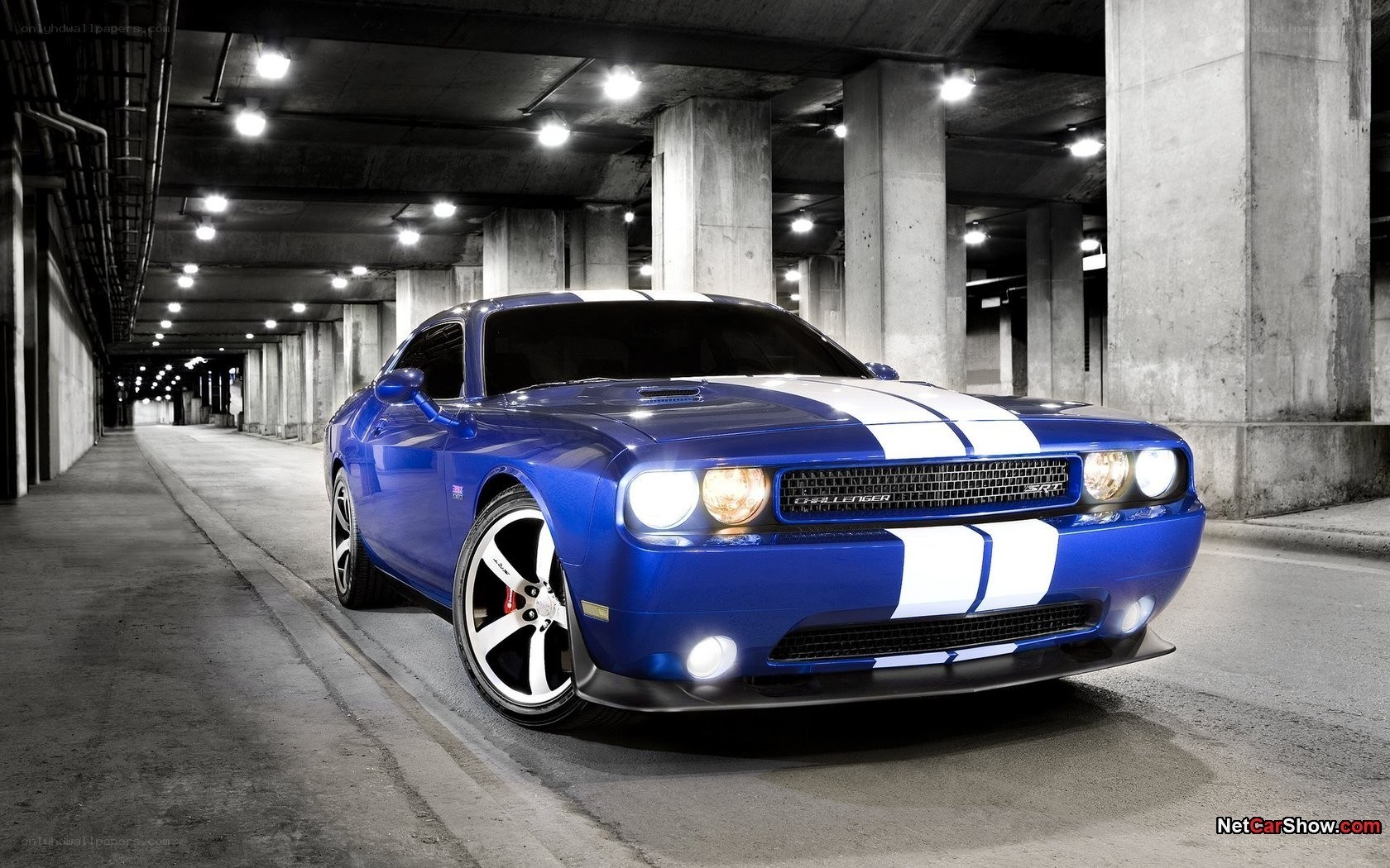 Blue Dodge Challenger SRT8