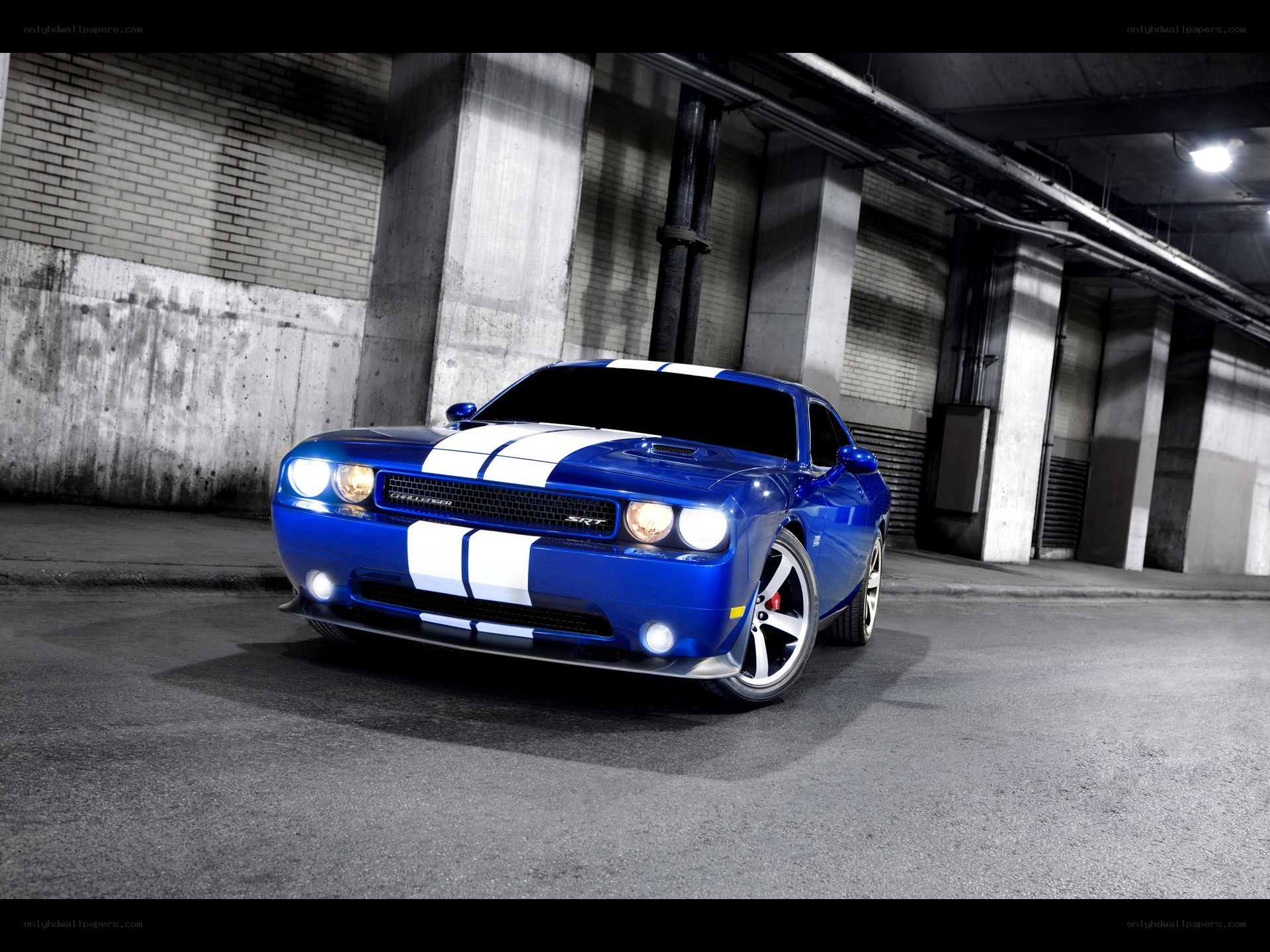 Blue Dodge Challenger SRT8