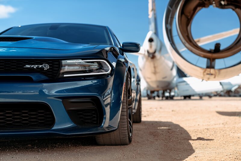 Blue Dodge Charger — Dramatic, Afternoon, Photograph