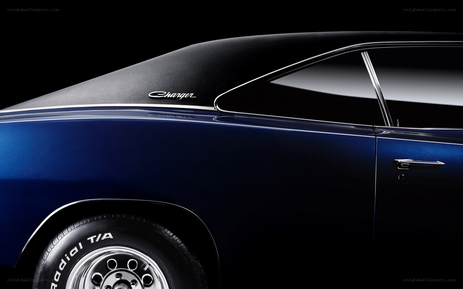 Blue Dodge Charger rear view