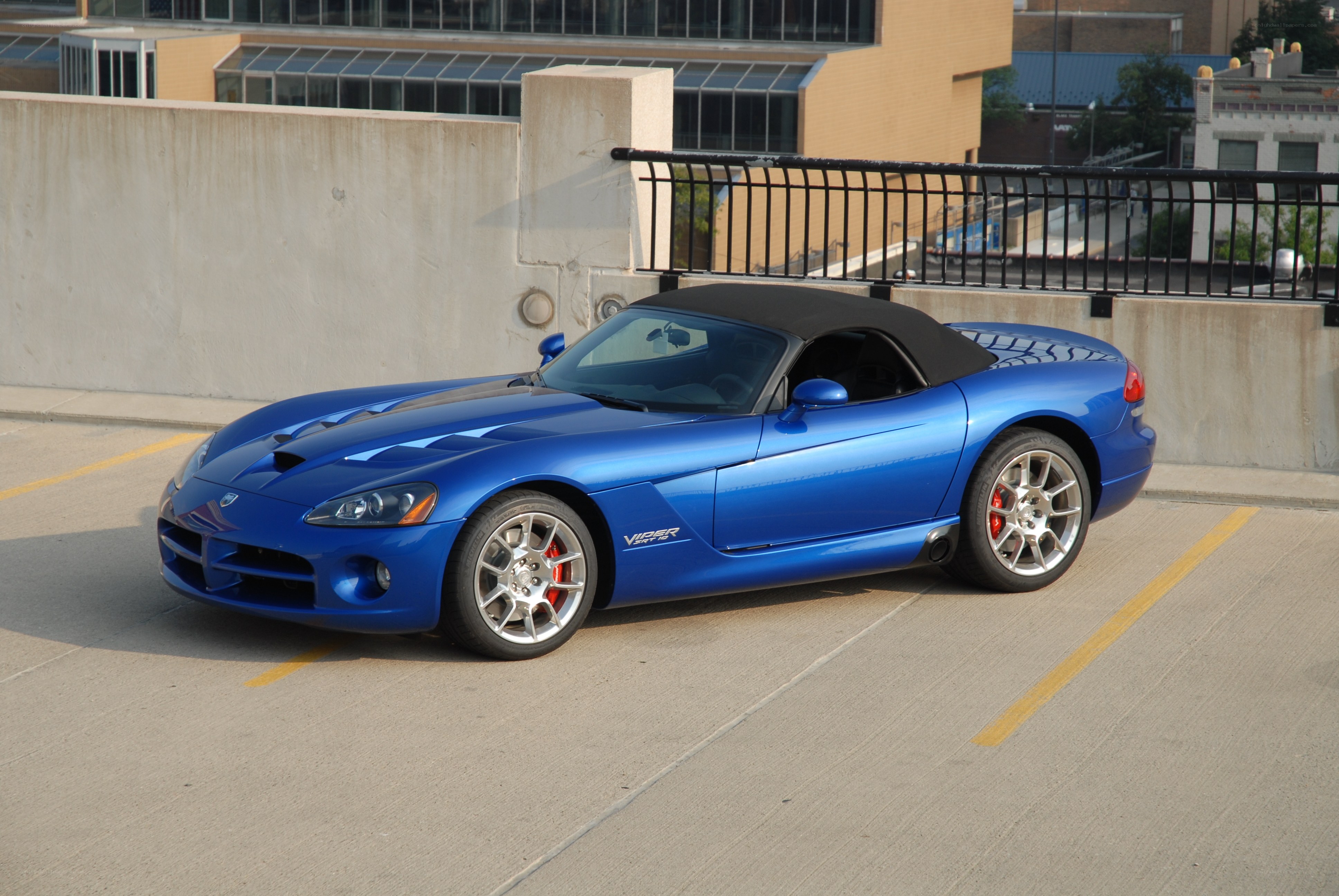 Blue Dodge Viper convertible