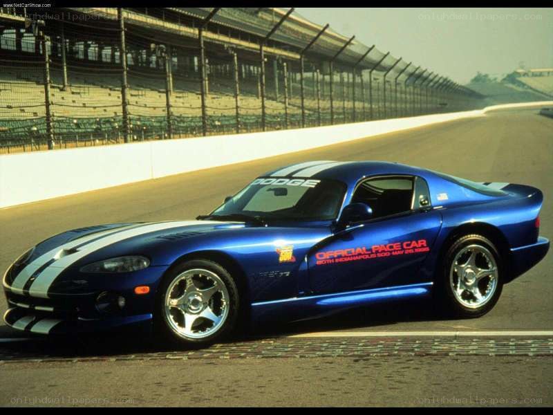 Blue Dodge Viper pace car