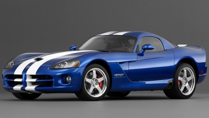 Blue Dodge Viper sports car
