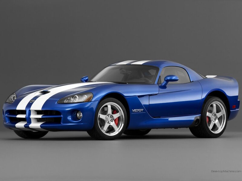 blue dodge viper sports car