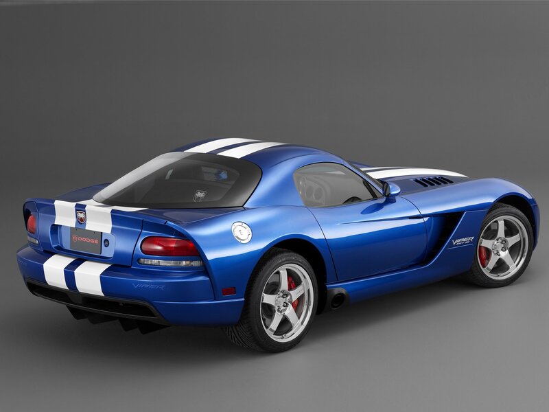 Blue Dodge Viper sports car