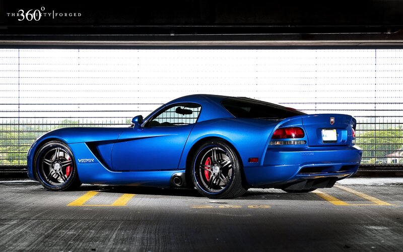 Blue Dodge Viper sports car