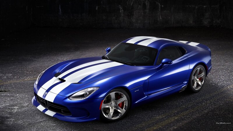 blue dodge viper sports car