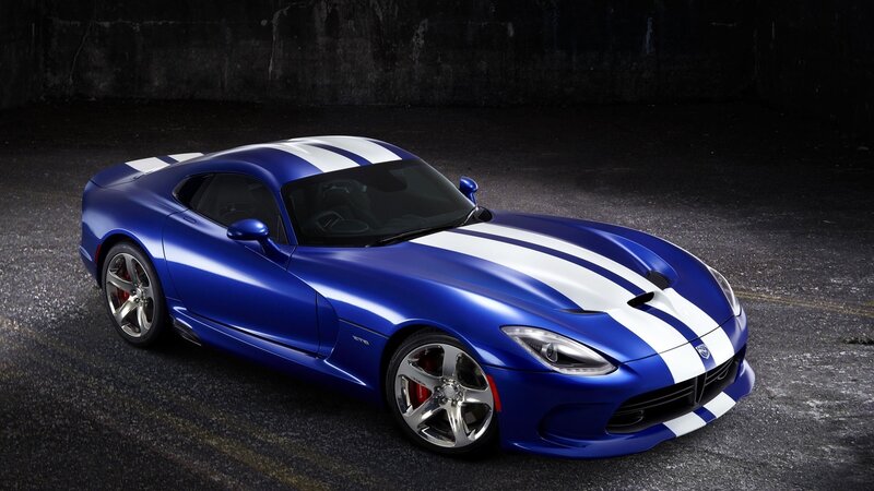 Blue Dodge Viper sports car
