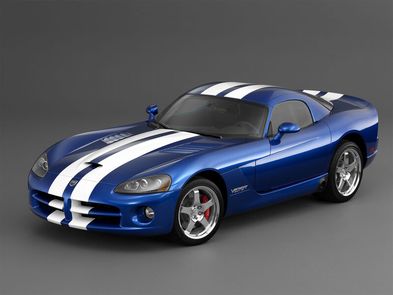 Blue Dodge Viper sports car