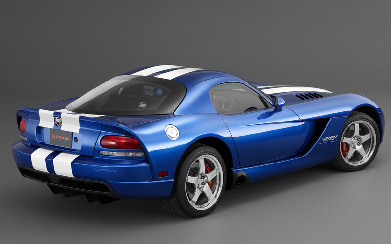 Blue Dodge Viper sports car