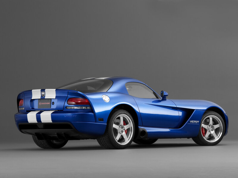 Blue Dodge Viper sports car