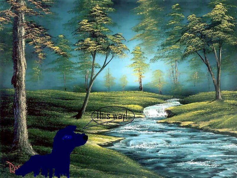 Blue Dog Silhouette