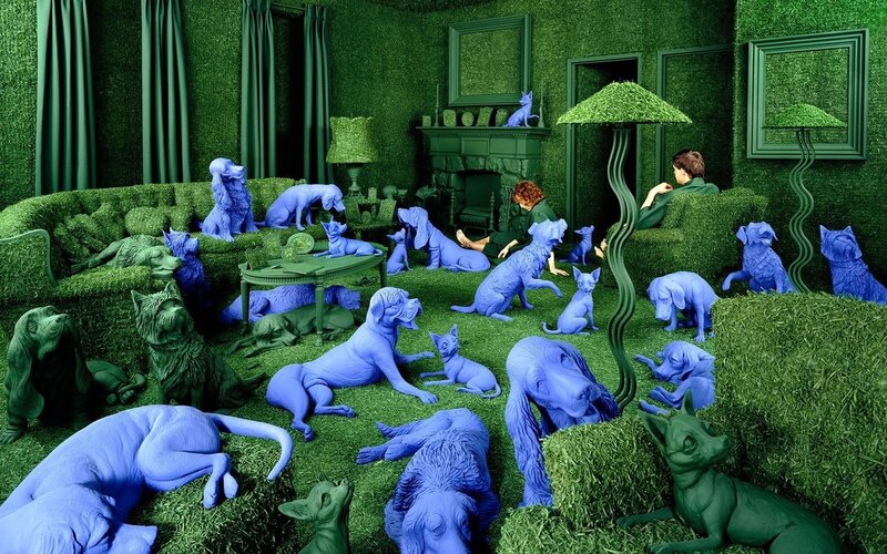 Blue Dogs in Green Room