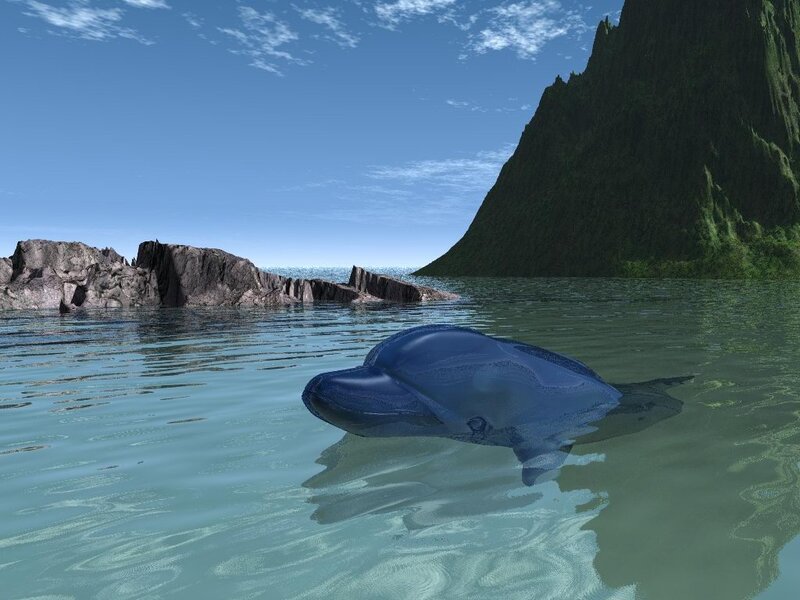 Blue Dolphin in Water