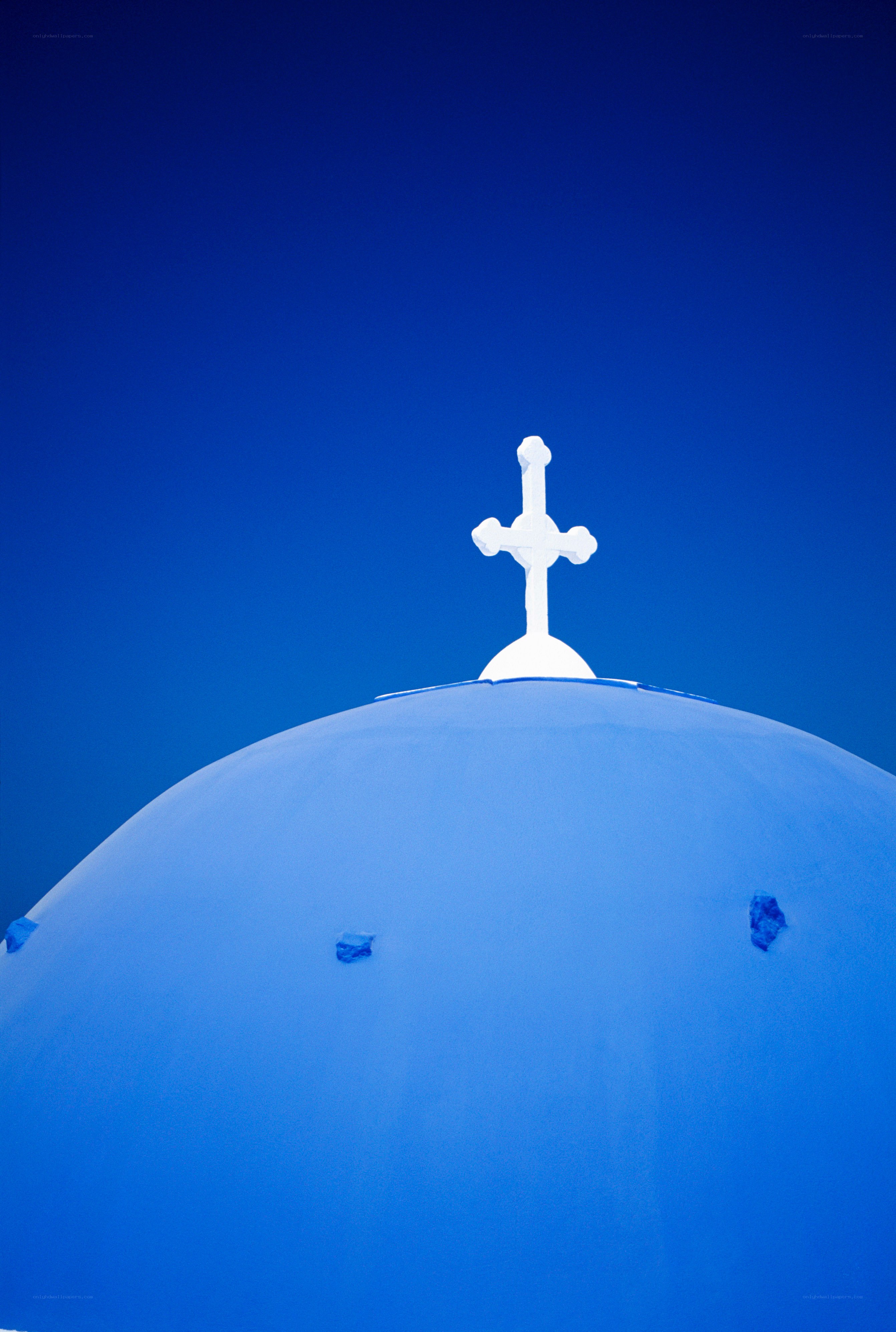 Blue dome with white cross