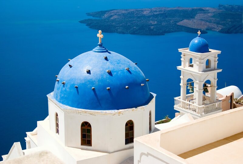 Blue-domed Church — Blue, Serene, Afternoon, Photograph, Bell Tower
