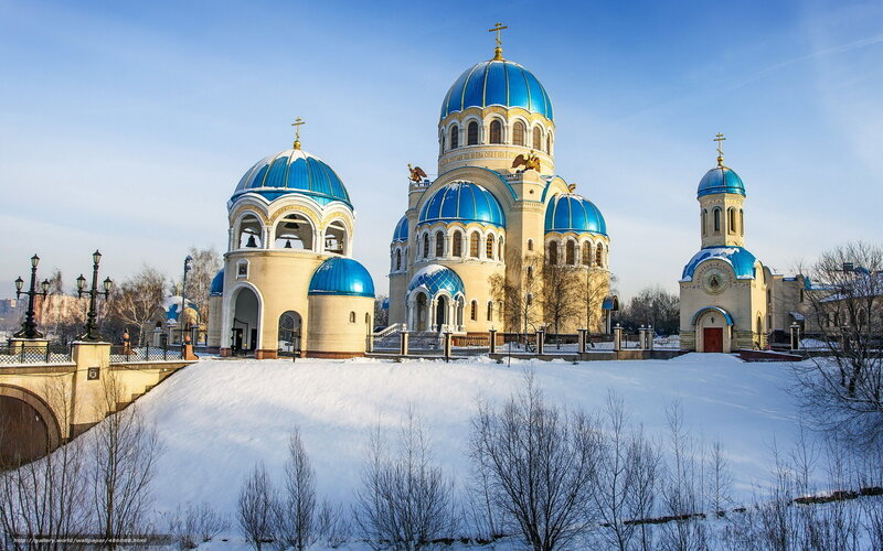 Blue-domed Church — Blue, Serene, Winter