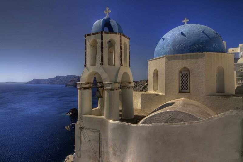 Blue-domed Church — White