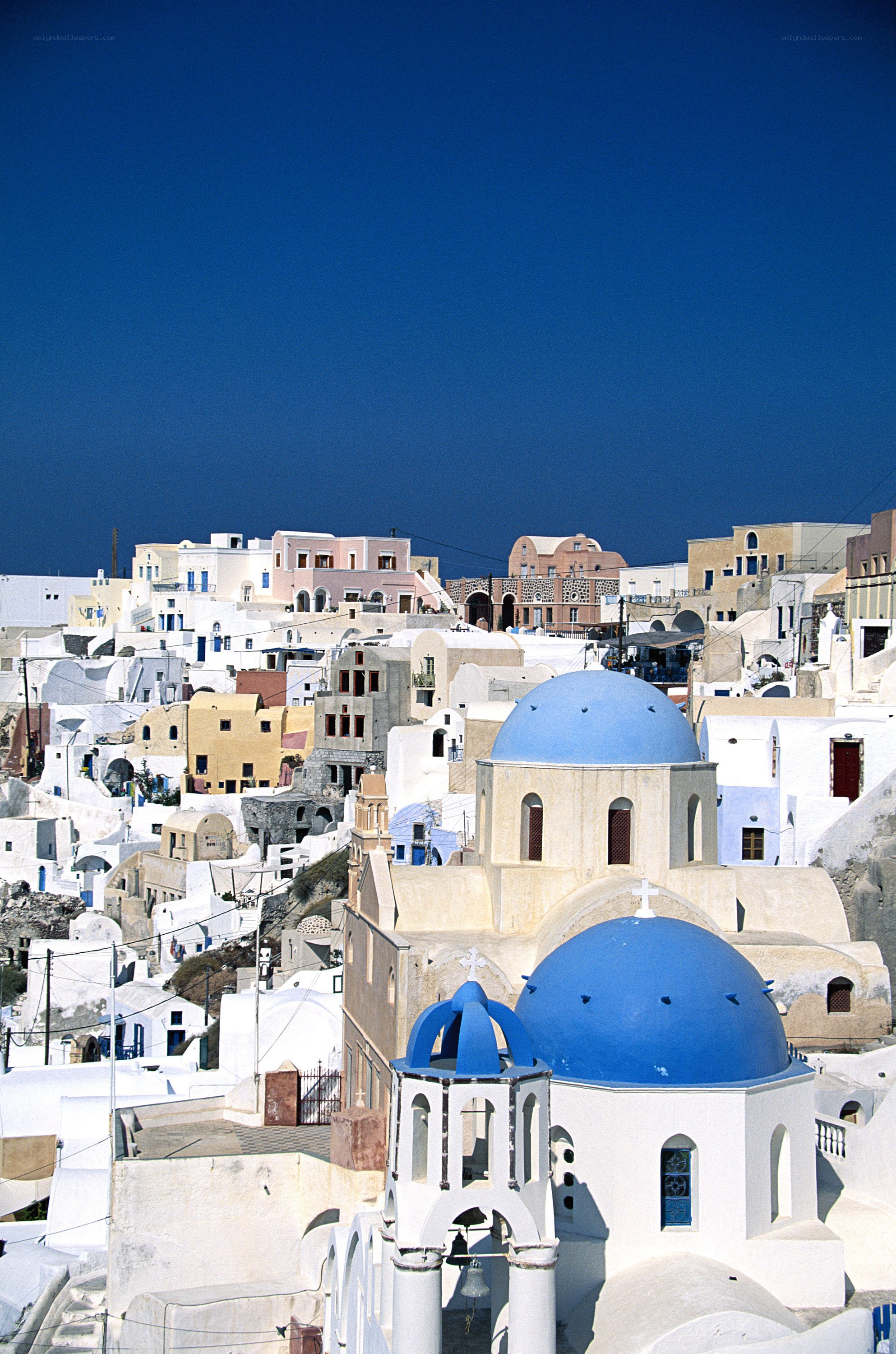 Blue-domed churches in Santorini