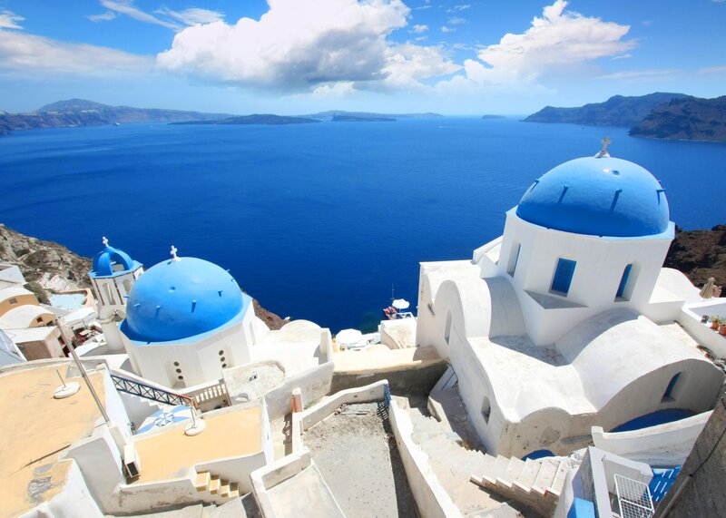 Blue-domed Churches — White, Serene