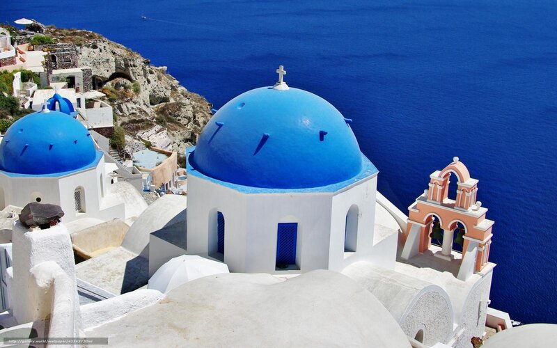 Blue domes of Santorini