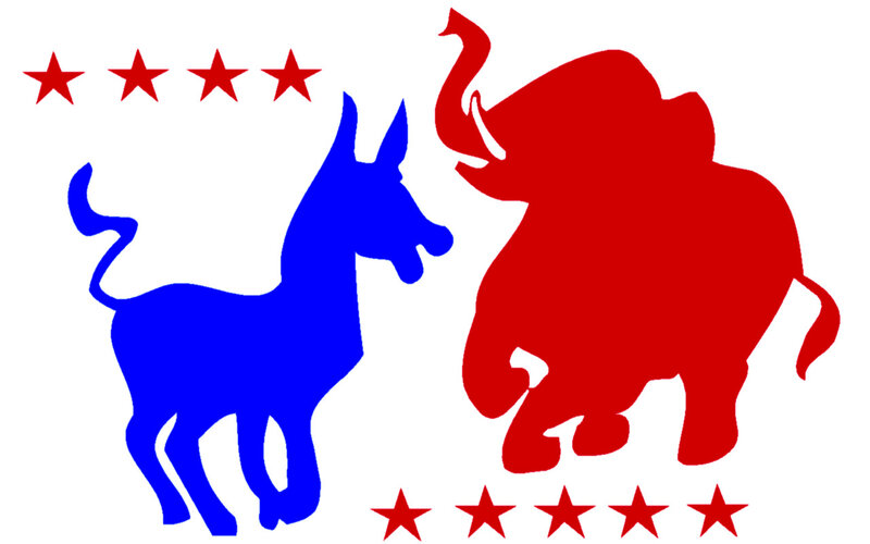 Blue Donkey and Red Elephant
