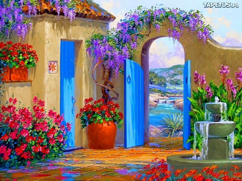 Blue Door Courtyard