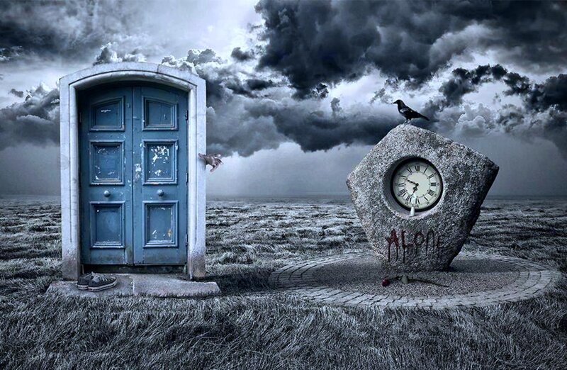 Blue Door in Field