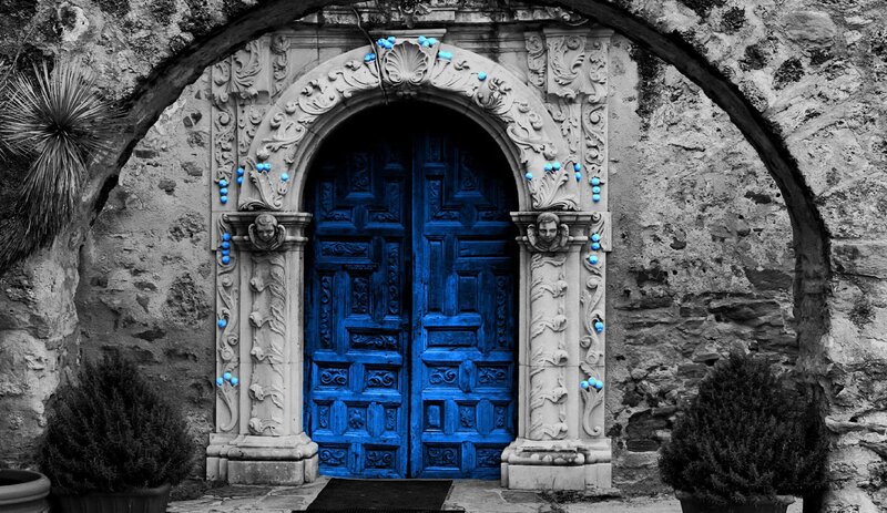 Blue Door in Stone Arch