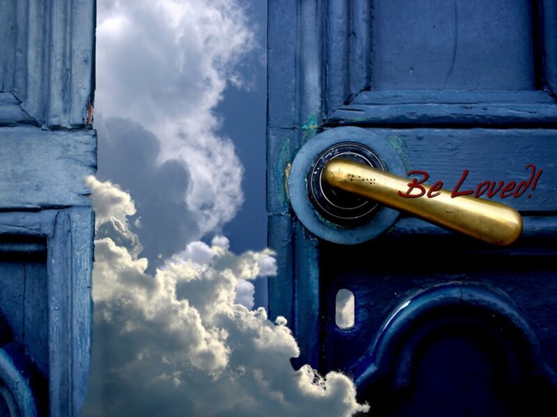 Blue Door with Clouds