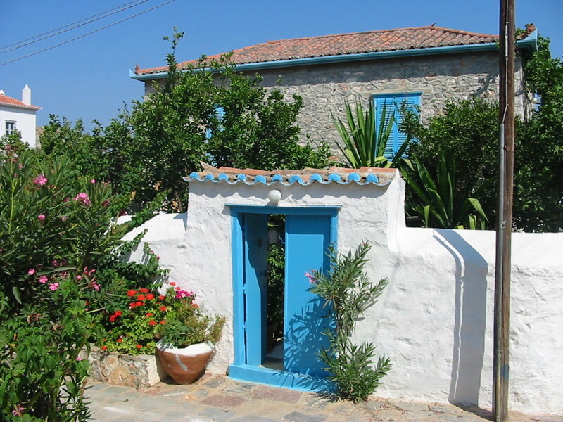 Blue Door with White Wall