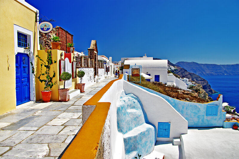 Blue-doored Village Street
