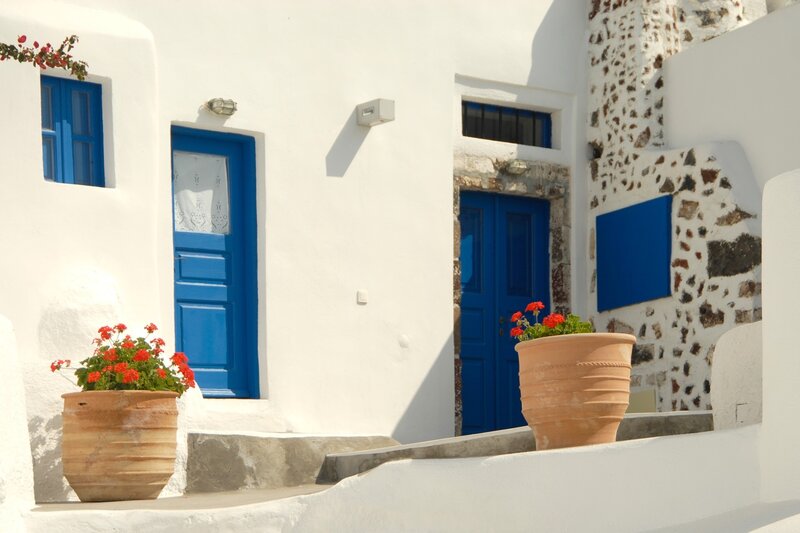 Blue Doors and Pots