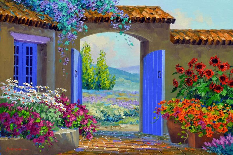 Blue Doors in Garden
