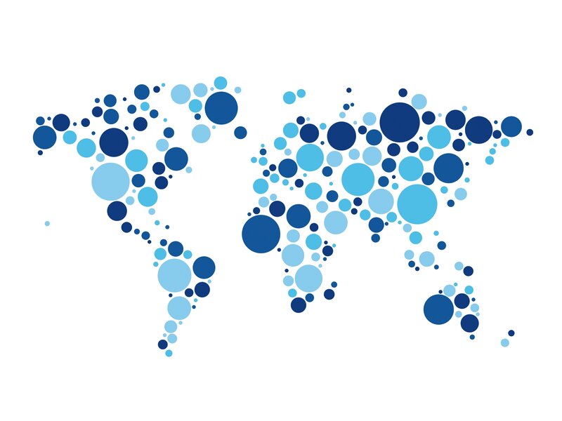 blue dot world map